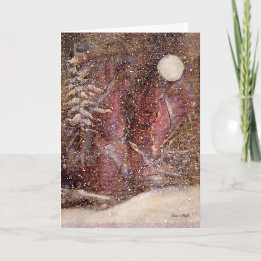 Snowyの冬夜クリスマスカード シーズンカード (正面)