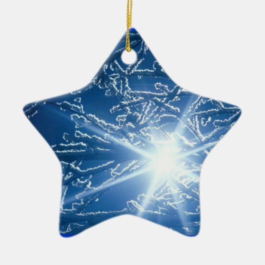 Snowyの夕べの森に立寄ること セラミックオーナメント (正面)