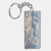 Snowyの山および木の景色の眺め キーホルダー (正面左)