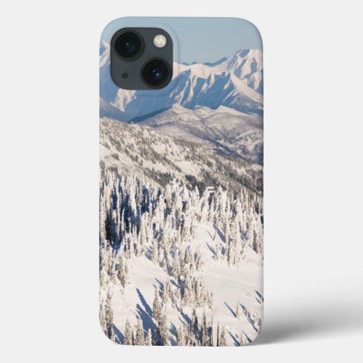 Snowyの山および木の景色の眺め Case-Mate iPhoneケース (裏面)
