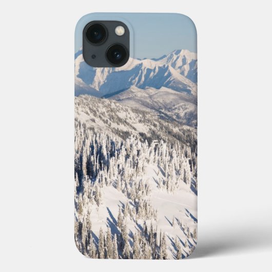 Snowyの山および木の景色の眺め Case-Mate iPhoneケース (裏面)
