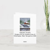 Snowyの川の冬の景色の芸術のメッセージカード カード (裏面)