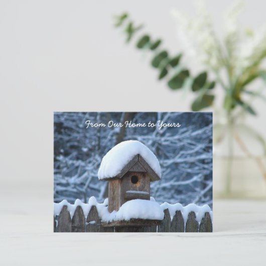 Snowyの巣箱の休日の挨拶 シーズンポストカード (スタンド正面)