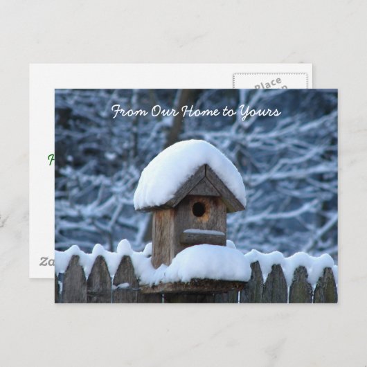 Snowyの巣箱の休日の挨拶 シーズンポストカード (正面/裏面)