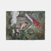 Snowyの巣箱の(鳥)ショウジョウコウカンチョウ フリースブランケット (正面(横))