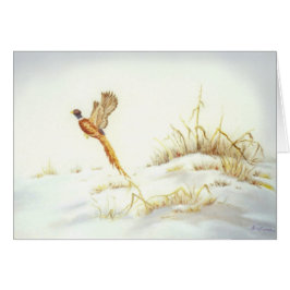 Snowyの景色の油絵のキジ