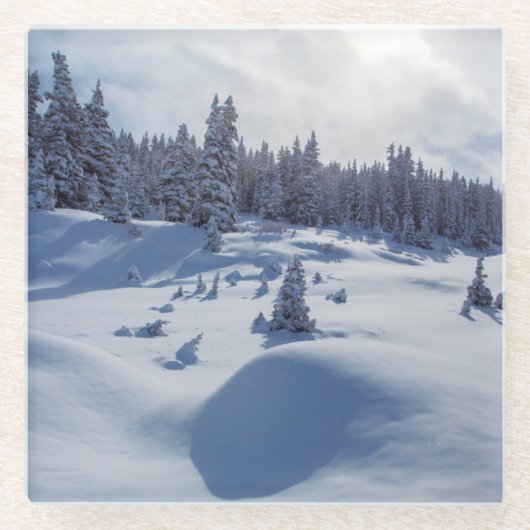 Snowyの景色 ガラスコースター (正面)