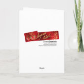 Snowyの松の木の枝のヴィンテージの（鳥）ショウジョウコウカンチョウ シーズンカード (裏面)