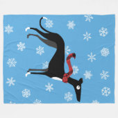 Snowyの猟犬 フリースブランケット (正面(横))