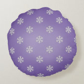 Snowyの紫色のクリスマスツリーの円形の枕 ラウンドクッション (裏面)