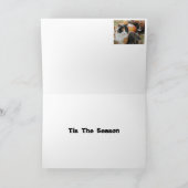 Snowyの茶色のぶち猫はあなたの文字を加えます シーズンカード (内部)