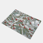 Snowyの赤い果実の冬場面 ドアマット (アングル)