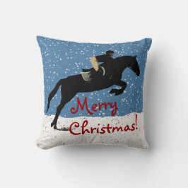 Snowyの馬の跳躍のクリスマス クッション