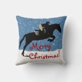 Snowyの馬の跳躍のクリスマス クッション (裏面)