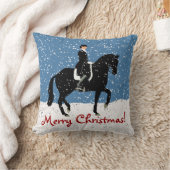 Snowyの馬場馬術の馬のクリスマス クッション (ブランケット)