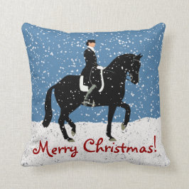 Snowyの馬場馬術の馬のクリスマス クッション