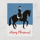 Snowyの馬場馬術の馬のクリスマス シーズンポストカード (正面)