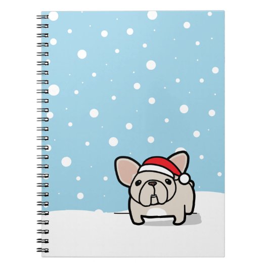 Snowyクリーム色のFrenchie ノートブック (正面)