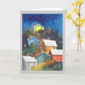 Snowyピッツバーグの山腹の家 カード (黄色い花)