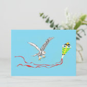 Snowyフクロウおよび凧 サンキューカード (スタンド正面)