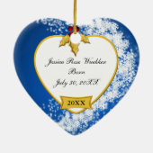 Snowyベビーの初めてのクリスマス写真 セラミックオーナメント (裏面)