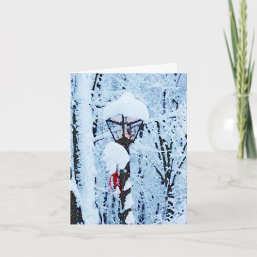 Snowyランプのポストのクリスマスカード シーズンカード (正面)