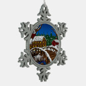 Snowy橋オーナメント スノーフレークピューターオーナメント (左)