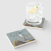 Snowy白の白鷺 ストーンコースター (横)