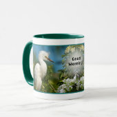 Snowy白鷺のおはよう マグカップ (正面左)