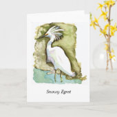 Snowy白鷺のメッセージカード カード (黄色い花)