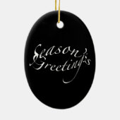 Snowy白鷺の季節の挨拶のオーナメント セラミックオーナメント (裏面)