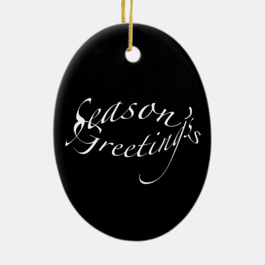 Snowy白鷺の季節の挨拶のオーナメント セラミックオーナメント (裏面)