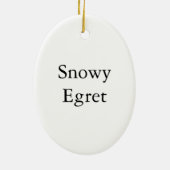 Snowy白鷺、ジョンAudubon セラミックオーナメント (裏面)