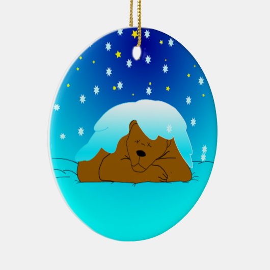 Snowy睡眠くまのオーナメント セラミックオーナメント (右)