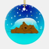 Snowy睡眠くまのオーナメント セラミックオーナメント (正面)