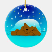Snowy睡眠くまのオーナメント セラミックオーナメント (裏面)