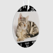 Snowy 2 Pets Photo and Name/s Christmas Cat オーナメント (正面)