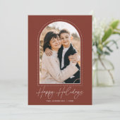 Snowy Arch Brownハッピーホリデーズフォト シーズンカード (スタンド正面)