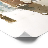 Snowy Arctic Fox Watercolor Portrait with Scarf ポスター (角)