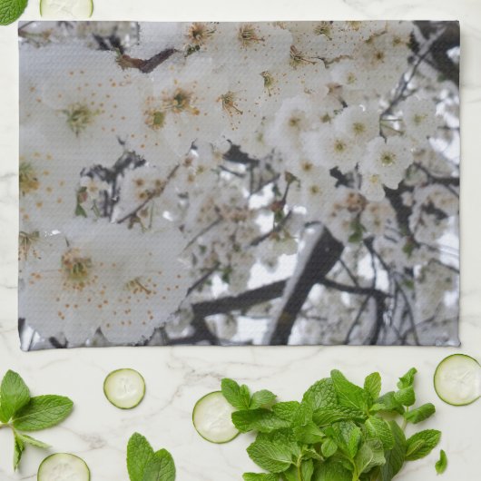 Snowy Blossom Kitchen Towel キッチンタオル (折り畳み)