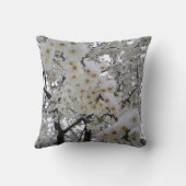 Snowy Blossom Throw Pillow クッション (裏面)