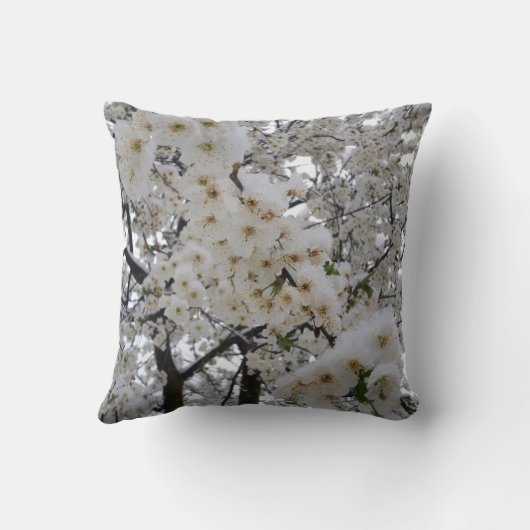 Snowy Blossom Throw Pillow クッション (裏面)