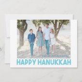 Snowy Blue Happy Hanukkahフォトカード シーズンカード (正面)