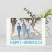 Snowy Blue Happy Hanukkahフォトカード シーズンカード (スタンド正面)