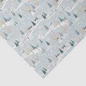 Snowy Blue Minimalist Christmas Village 薄葉紙 (詳細)