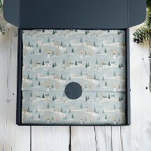 Snowy Blue Minimalist Christmas Village 