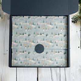 Snowy Blue Minimalist Christmas Village  薄葉紙