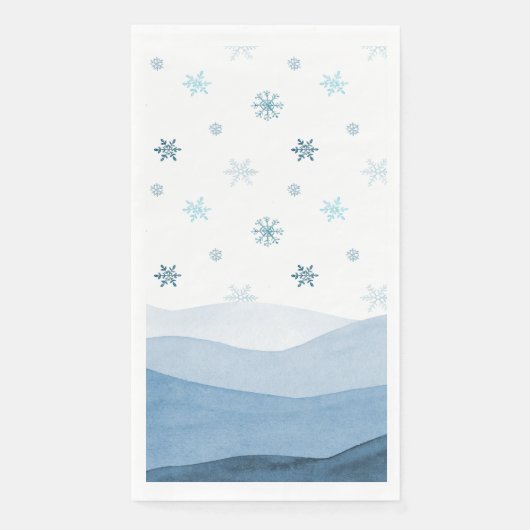 Snowy Blue Winter Guest Towel (正面)