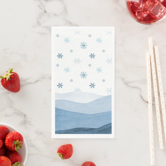 Snowy Blue Winter Guest Towel (インサイチュ)