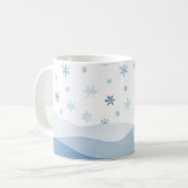 Snowy Blue Winter Landscape Mug コーヒーマグカップ (正面左)